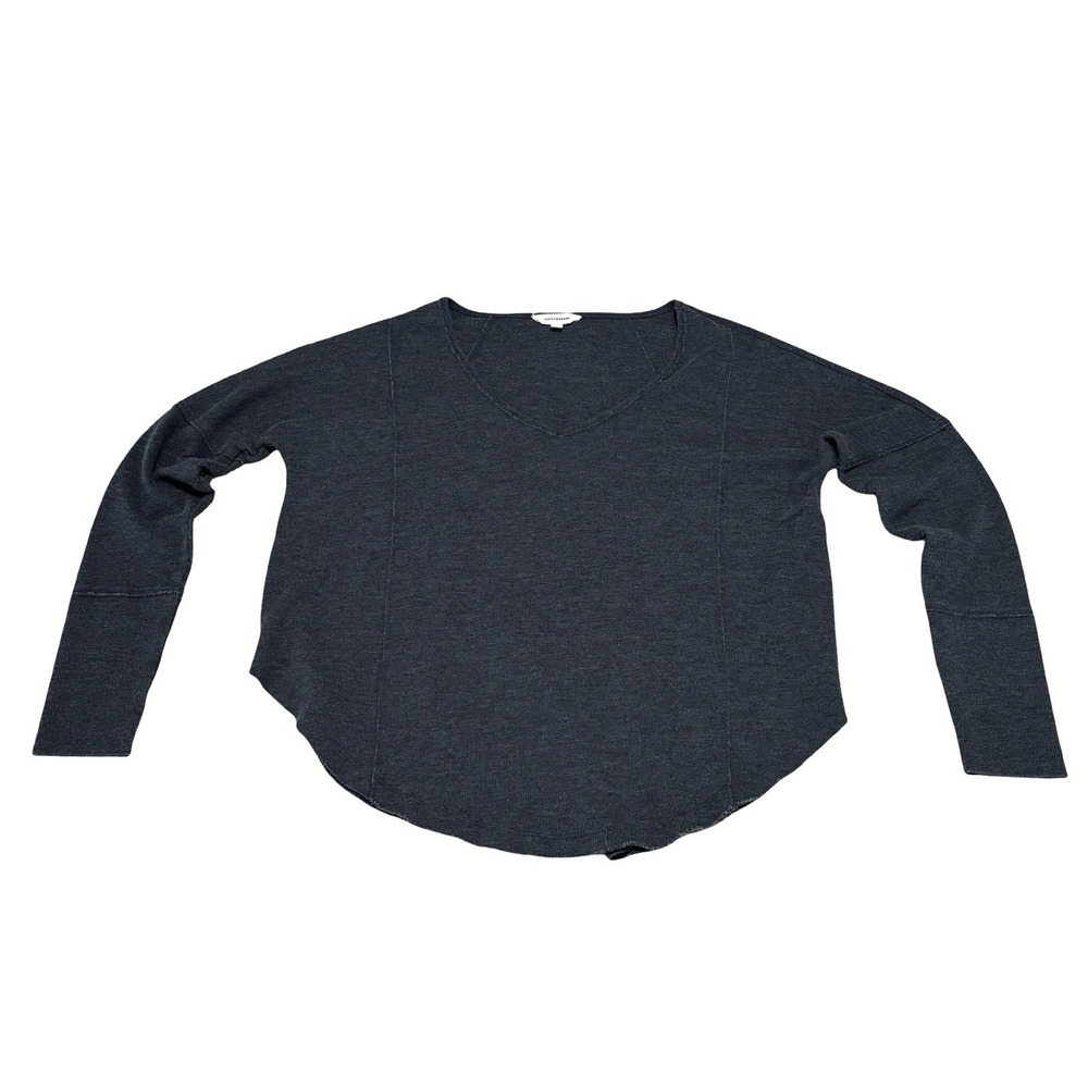 Lucky Brand Men's Long Sleeve V Neck Thermal Shirt Gray Size XL 24 x 25